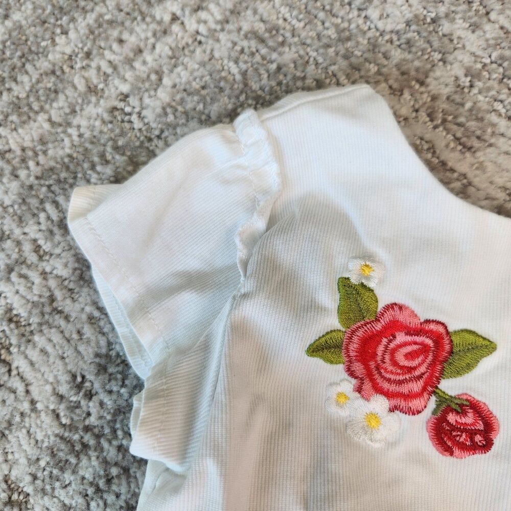 Mayoral short sleeve applique white ruffle tunic top size 24 months - Picture 9 of 10